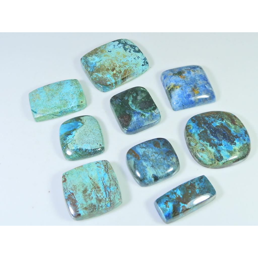 300Cts. Natural Shattuckite Octagon Cabochon Loose Gemstone 09 Pcs Lot C-1533
