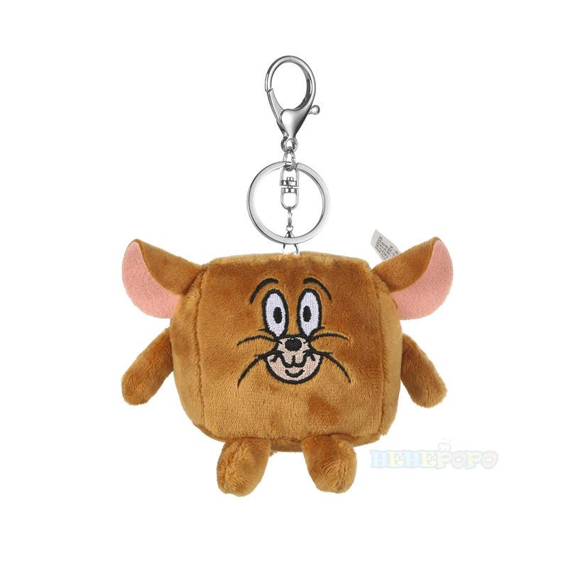 Tom and Jerry Cartoon Wacky Animal Keychain Cute Plush Cat Keyring for Women Doll Keychain Backpack Pendant Ornaments Girls Gift
