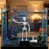 Realistic Human Skeleton Model Halloween Aquarium Dancing Skeleton, Bubble Driven Moving Joints Seawater Tank Ornaments Ornament, Swing Skull