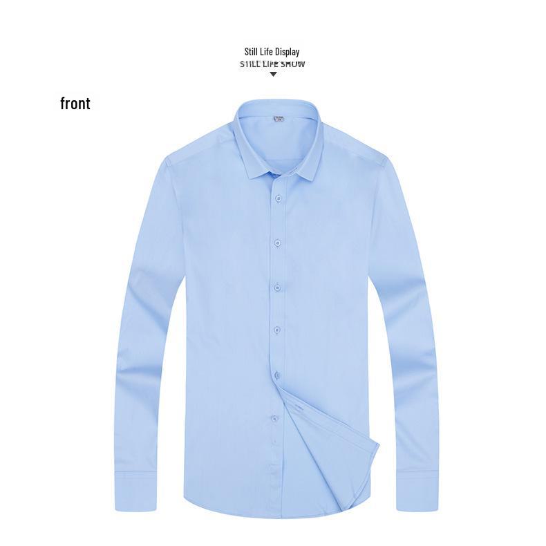 Men's Long-Sleeve Non-Iron Cotton Bamboo Shirt