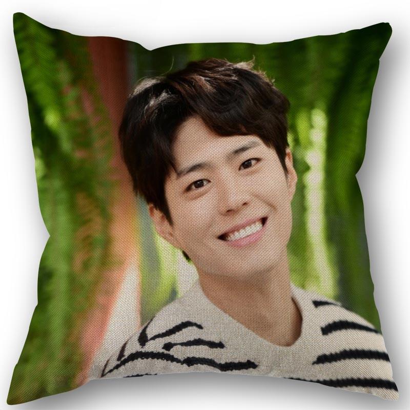 New Custom Park Bo Gum Kpop Pillowcase Cotton Linen Fabric Square Zipper Pillowcase 45X45cm Wedding Decorative Pillow cover
