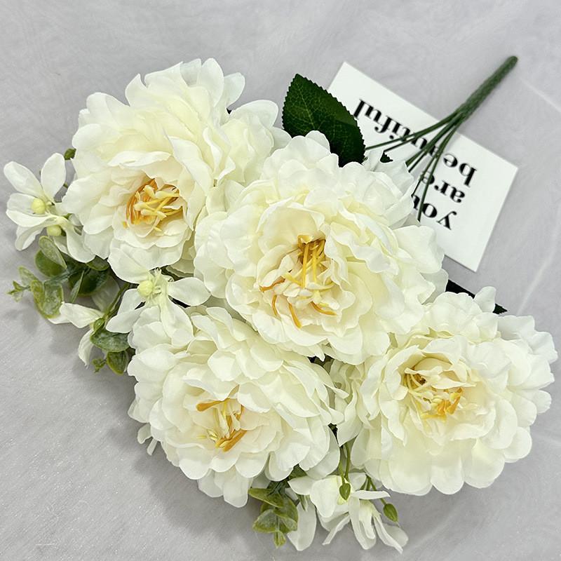 Silk Flower Wedding Handheld Bouquet With Petal Arrangement For Home Decor And Photography Props