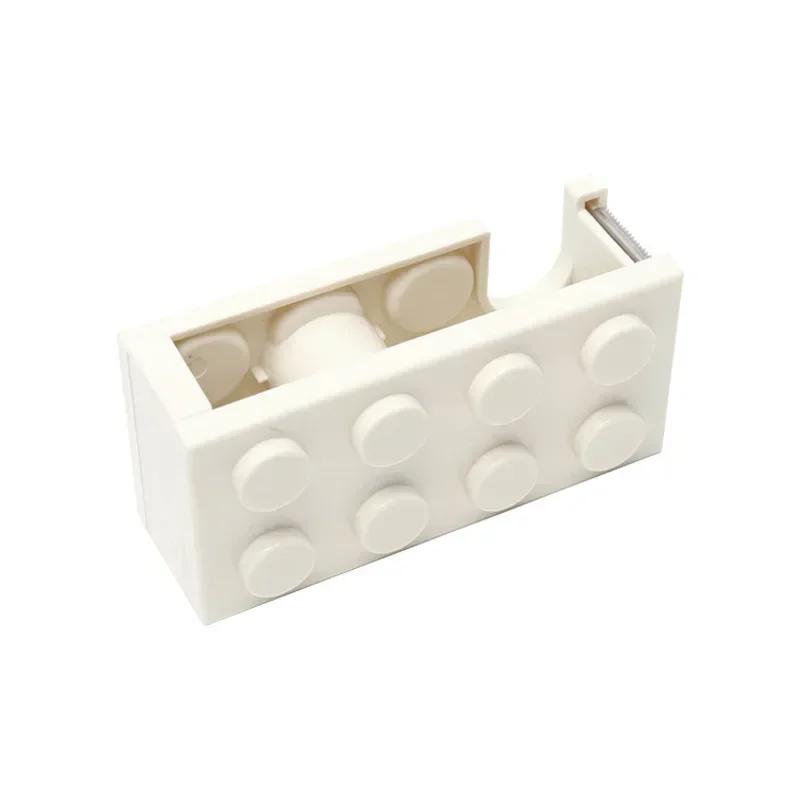 1 Stuks Creatieve Kawaii Plakbanddispenser Basis Snijblok Stapelbaar voor Student Kantoor Cadeau Schrijfwaren wit