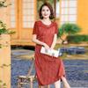 Elegant 2026 Summer Slim-Fit Mid-Length Lace-Up Dress