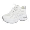 Breathable women's 2025 new summer thin mesh sports little white shoes small thick soles increase in height
