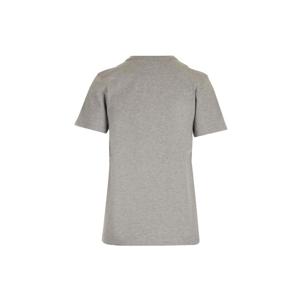 Maison Kitsune Ss24 Solid Color Crew Neck Short Sleeve T-Shirt Women T-Shirts Dark-Gray LW00105KJ0008H120