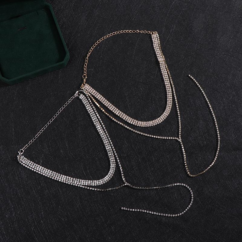 Fashion Tassel Sparkling Diamond Necklace For Girls Neck Clavicle Chain For Women Rhinestones Accessories Gift