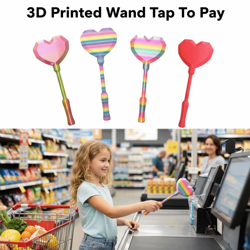 Креативний 3D-друк Чарівна паличка Tap To Pay Серцеподібний Тримач для чарівної палички Весела Магічна Оплата Щоденне використання