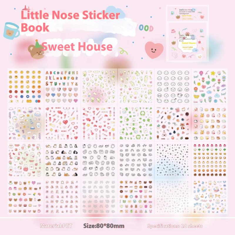 

28 листов/книга Милая мини-книга наклеек с вырезами для граффити Креативный справочник DIY Книга с картинками Чехол для телефона Наклейка для украшения ногтей