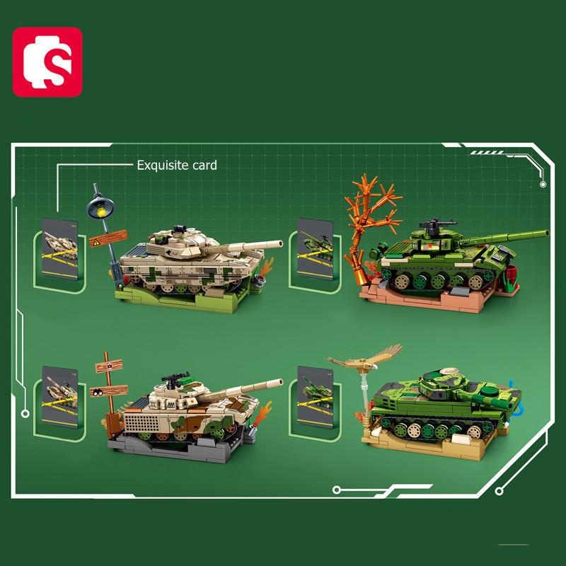SEMBO Military Series Main Battled Tank Assemblage Building Blocks MOC Vehicle Models Car Construction Sets Kids Toys Boys Gifts