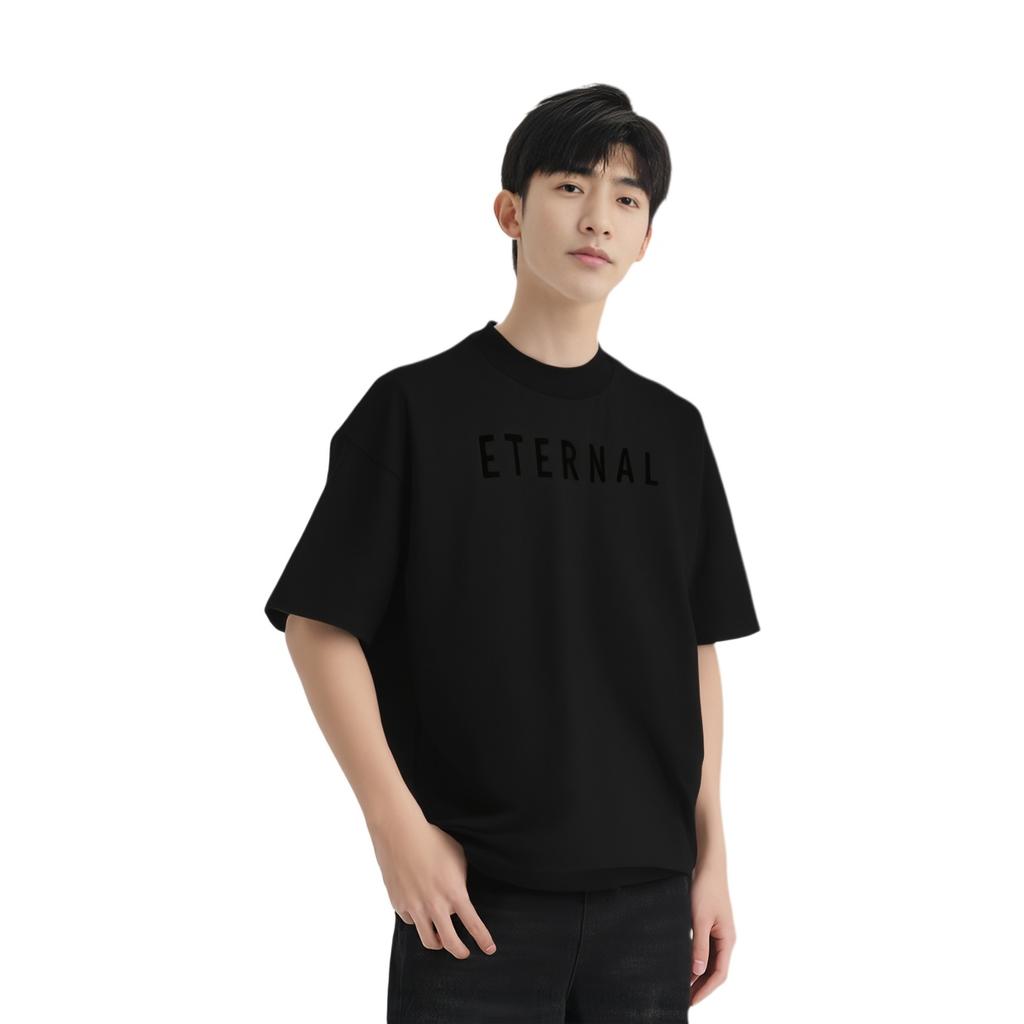 Fear of God Eternal Logo Flocked Crewneck T-Shirt 'Black' Men's FGE50-001AJER-001