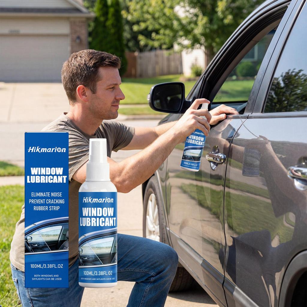 Hikmarion Car Window Track Lubricant: Reduces Noise, Ensures Smooth Lift for Various Vehicles
