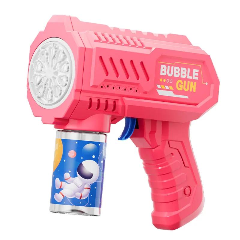 10 Holes Children Electric Bubble Gun Rocket Soap Automatic bubble machine Kids Summer Outdoor Bubble Blowing Toys for Kids