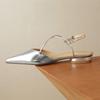 Fashion Women Baotou Sandals Fashion Pointed High Heels Sexy Slingbacks Women Sandals Comfort Elegant Silver Single Shoe Sandalias Mujer
