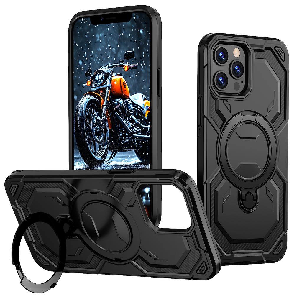 Luxury Magsafe Magnetic Wireless Charging Armor Phone Case For iPhone 16 15 14 13 12 11 Pro Max Plus 16E 16 E Ring Stand Cover