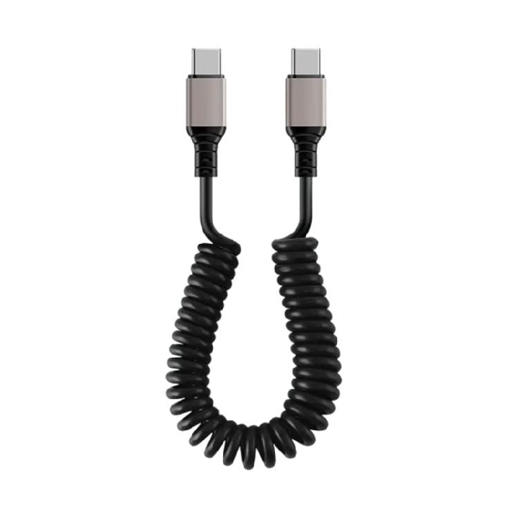 

Spring Coiled USB C Charging Cable 6A Fast Charging Power Supply Cord Support Data Transmission for Headphones 1