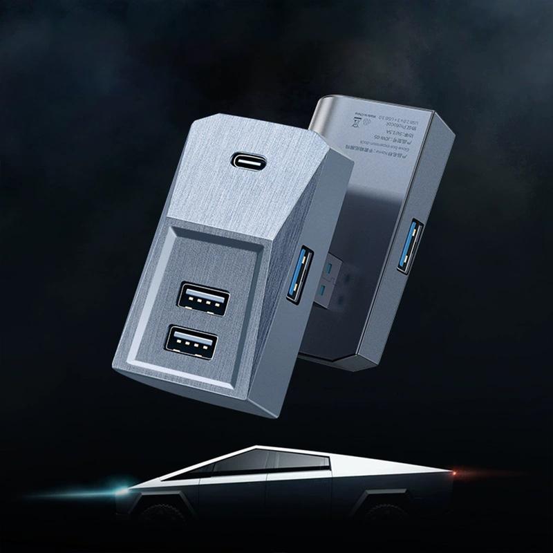 Handschuhfach USB-Hub für Tesla Model 3 Y Highland 2024 2023 2022 Digitales Display Splitter Handschuhfach Dockingstation Datenübertragung