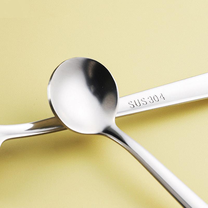 Iskrem Fruktskje Teskjeer Gull Sølv Te Kaffe Blandeskje Rund Rustfritt stål Dessert Drikke Servise Kjøkken