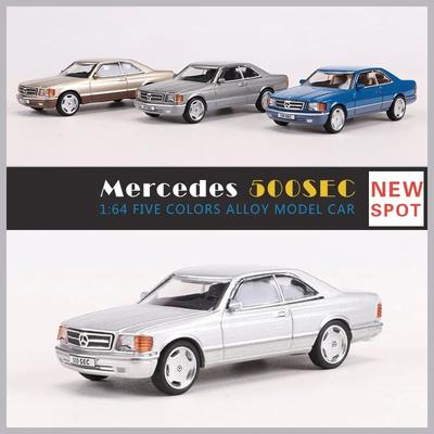 2026 Neu 1:64 Mercedes-Benz 500SEC Leichtmetall-Automodell, Druckguss-Nachbildung mit drehenden Rädern, Klassisches Modell Vintage Sammlerstück für Enthusiasten
