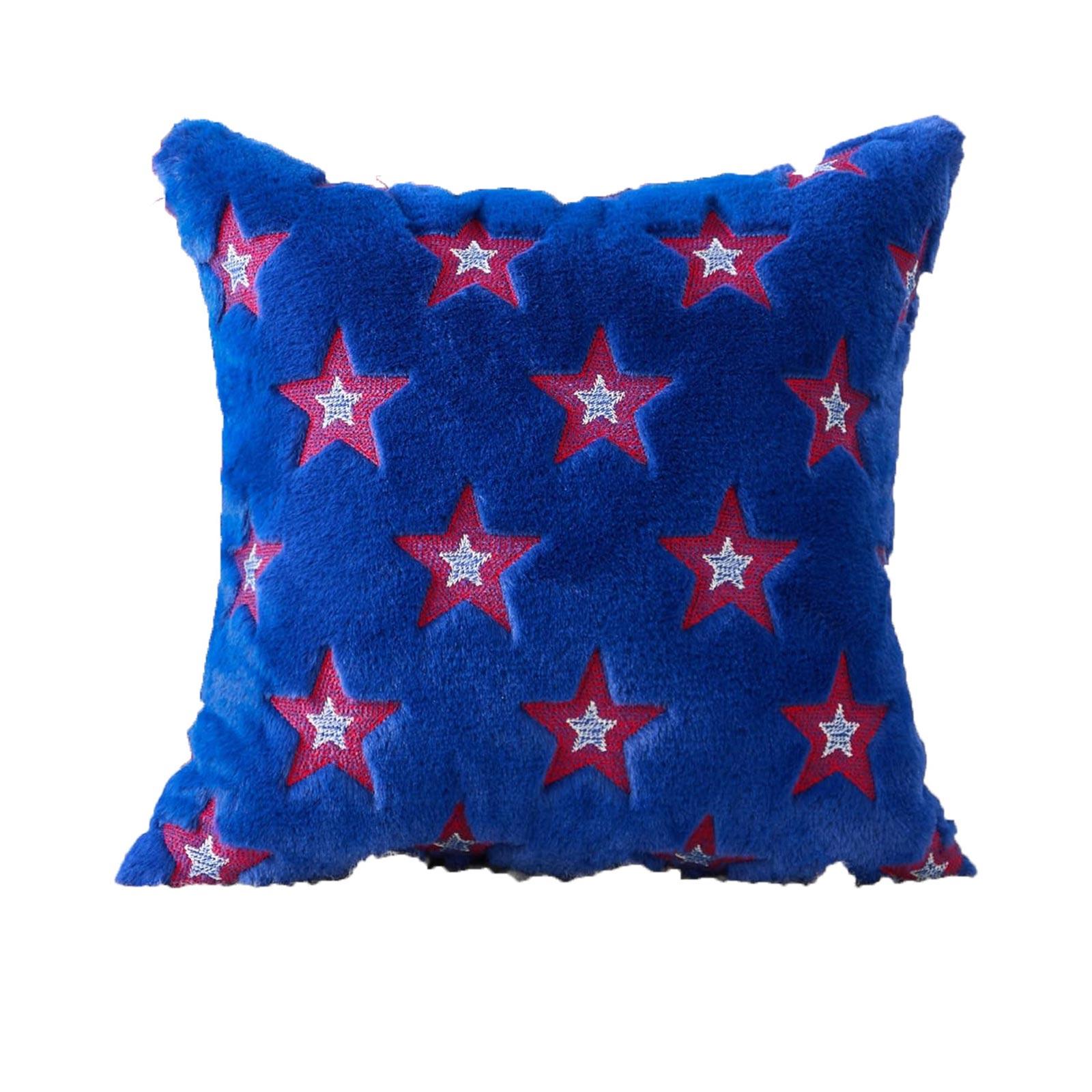 

Quilted Independence Day Star Pattern Pillowcase Cover 45x45CM Square Decorative Cushion Cover Without Insert for Home Sofa Bedroom One Size