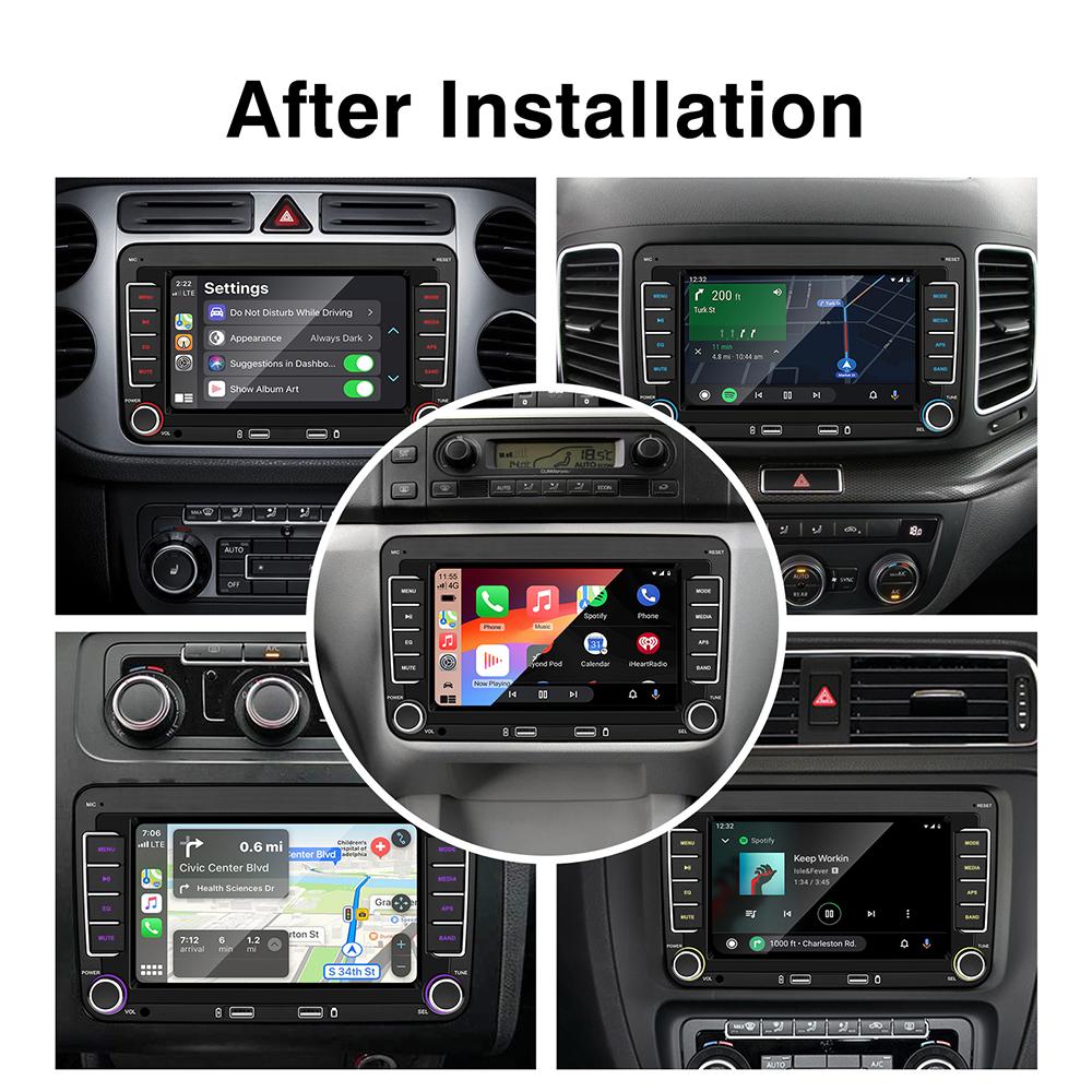 7" 2 Din HD Car Media Video RDS Airplay Car Radio Wireless CarPlay Android Auto Stereo Audio For VW/Seat/Skoda/Passat/Golf/Polo