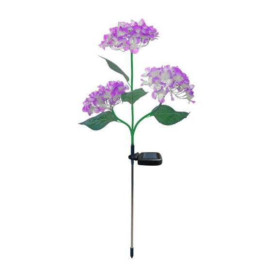 Fairy Hydrangea Light, LED Solar Powered Outdoor Garden Stake Lights  Artificial Hydrangea Flower Light for Path Yard Walkway Patio