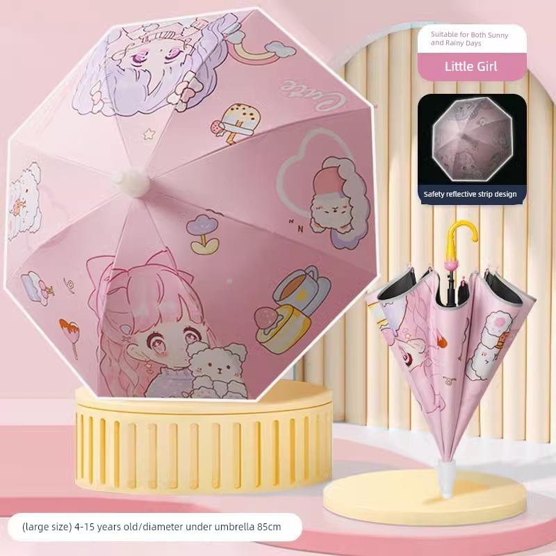 Children's Umbrella Kindergarten Baby Boys and Girls Kids Student Cartoon School Umbrella Lightweight Dinosaur Unicorn Umbrella