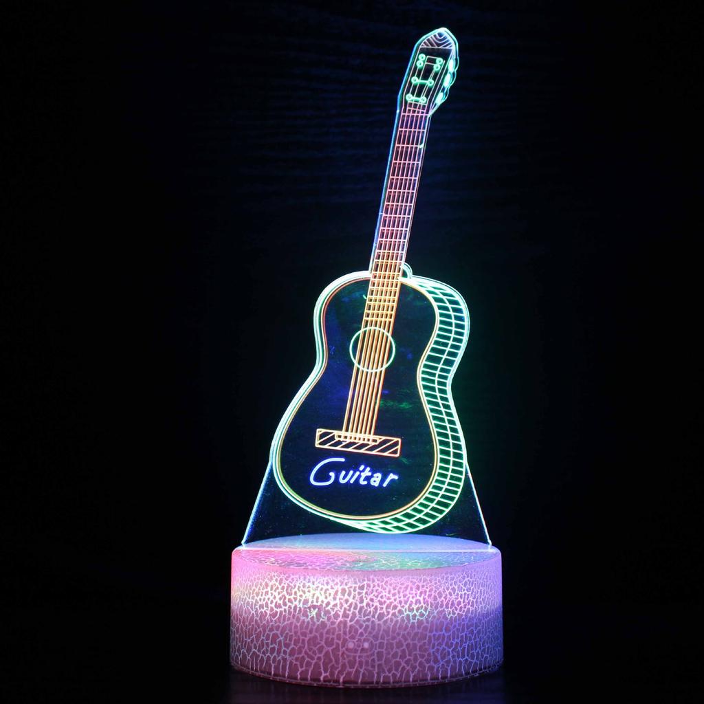 Music Taylor Guitar Music Note Earphones Series Ambient Light Usb Colorful Rgb Night Light Small Desk Lamp