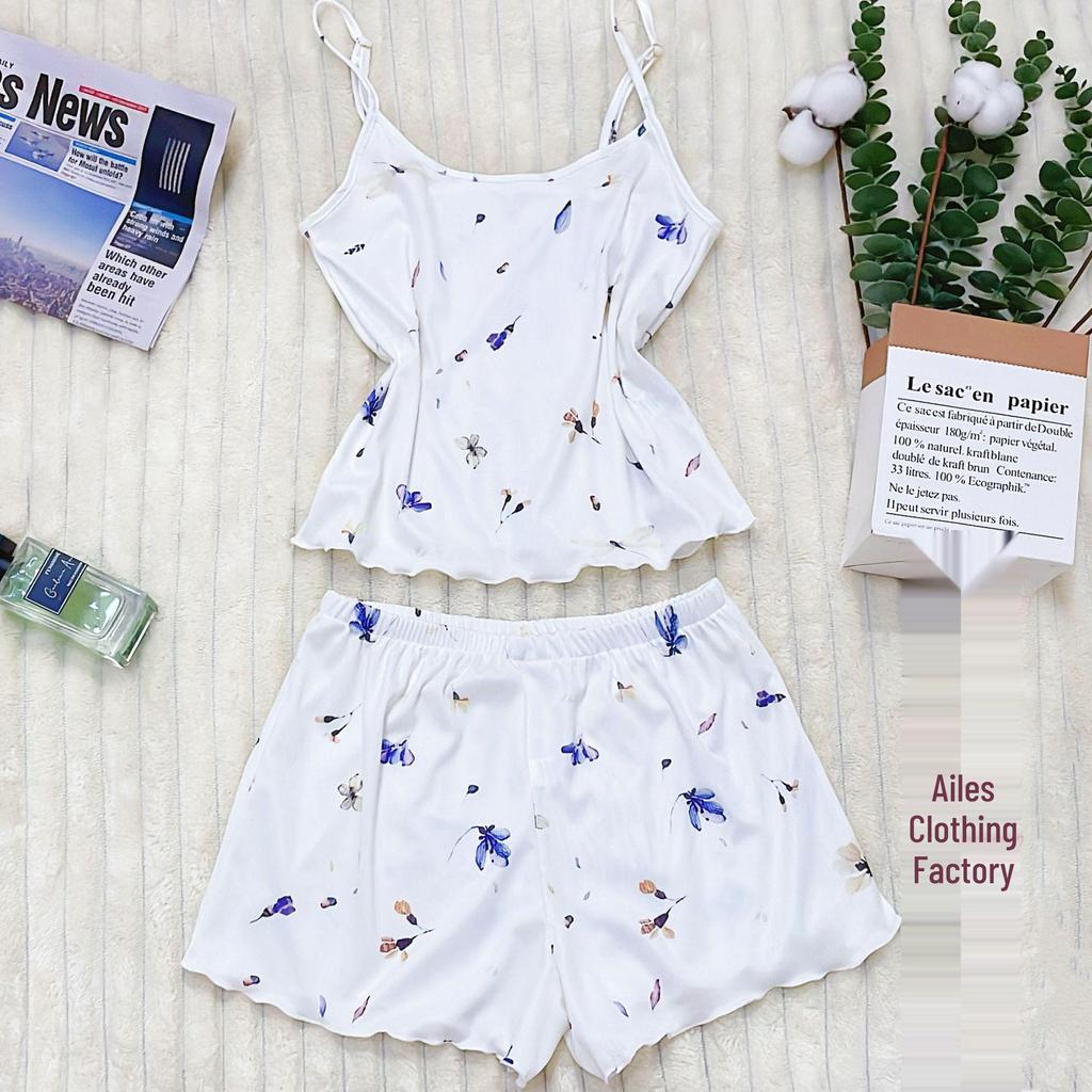 2025 Spring & Summer Women's Breathable Printed Pajama Set - New European & American Style