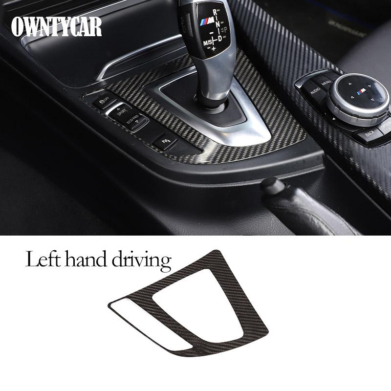 For BMW 3 4 Series F30 F31 F32 F35 2013-2019 Real Carbon Fiber Car Console Gear Shift Panel Decoration Cover Trim Stickers