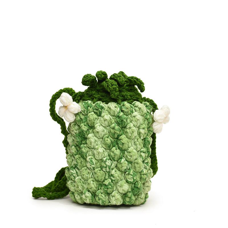 

Стильная мультяшная сумка-ведро для воды с ананасом для детей, унисекс, милый и забавный аксессуар Green Pineapple