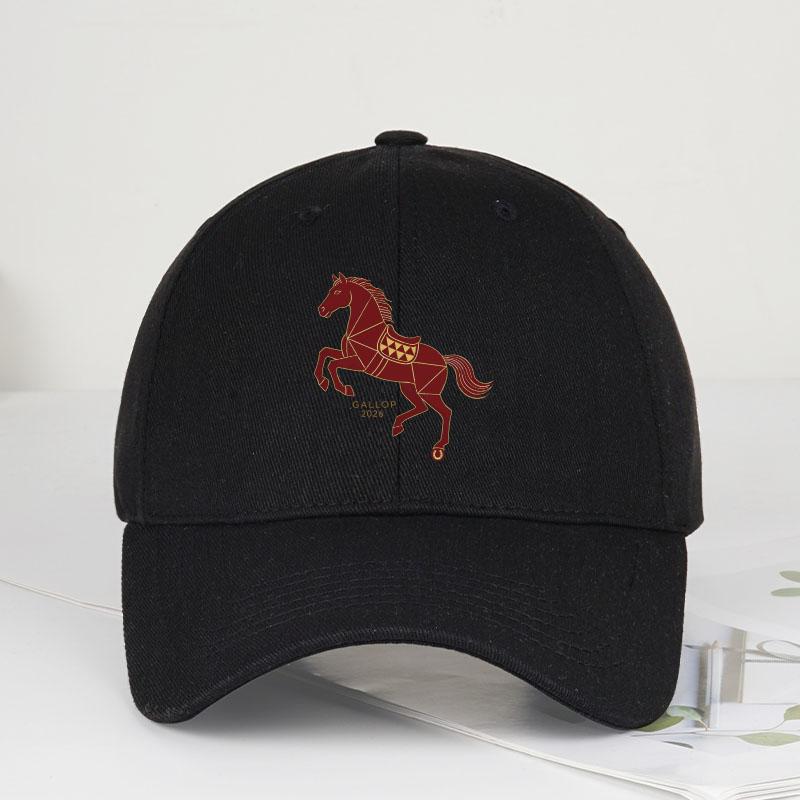 Gallop 2026 Horse Print Baseball Cap Year of the Horse Retro Style Daily Commute & New Year Gatherings Year of the Horse Gift