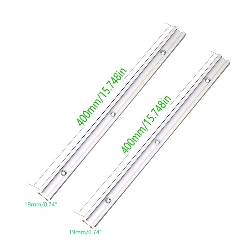 2Pcs 19T Track Woodworking T-slot Aluminium Miter T-Track T-slot Miter Track Jig T Screw Fixture Slot for Saw/Router Table Tools