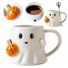 Halloween Geist Kaffeetasse Niedliche Cartoon Geist Tasse Keramik Kaffeetasse Geisterförmige Tasse Halloween Geschenke für Kinder Erwachsene