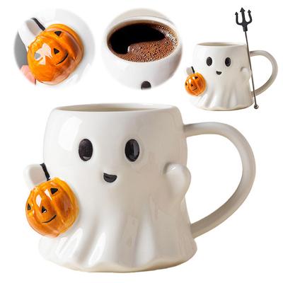 Halloween Ghost Coffee Mug Cute Cartoon Ghost Mug Ceramic Coffee Cup Ghost Shaped Mug Halloween Gifts for Kids Adult