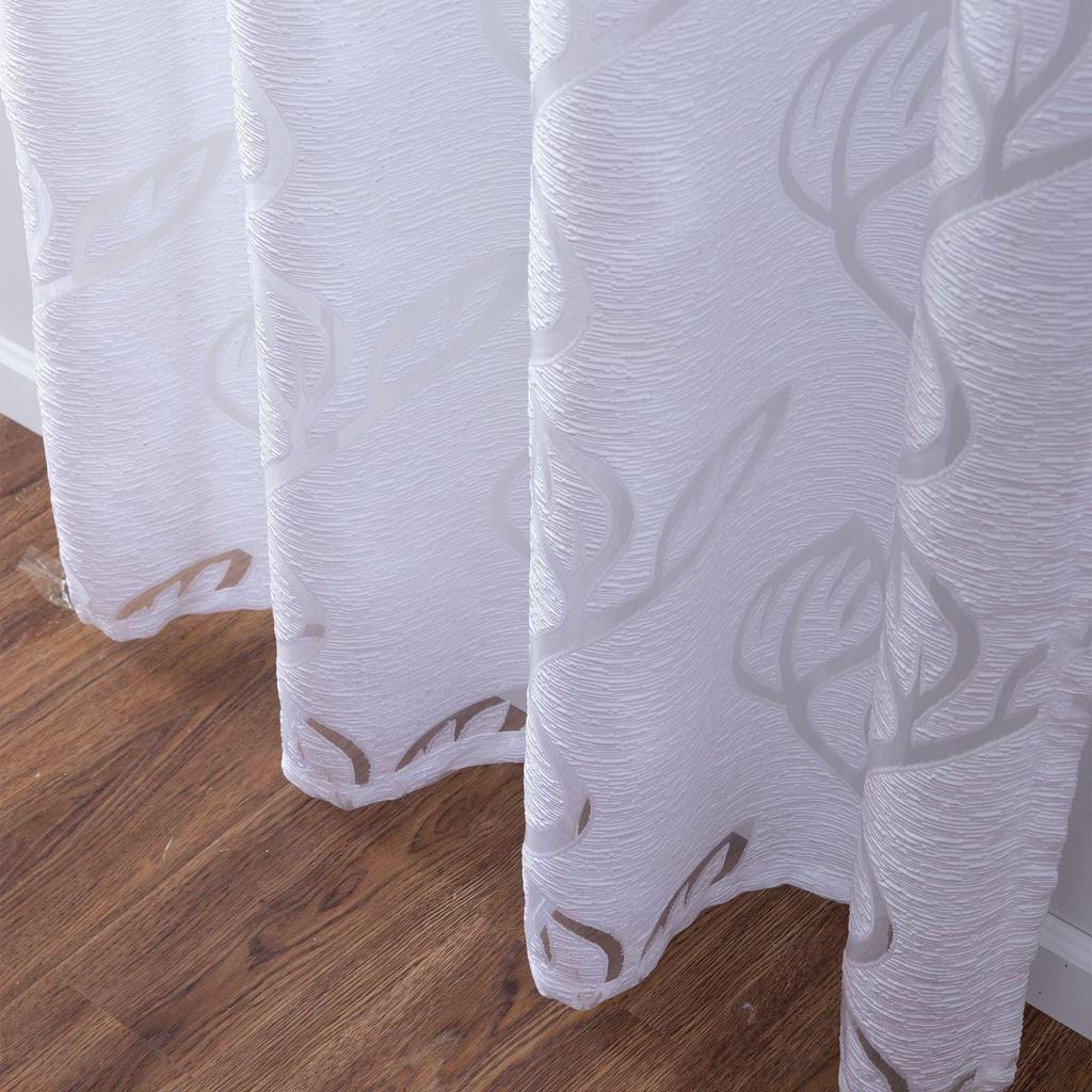 Modern Multi-color Cutout Lace Sheer Curtain for Bedroom, Living Room, Lounge - Rod Pocket Design