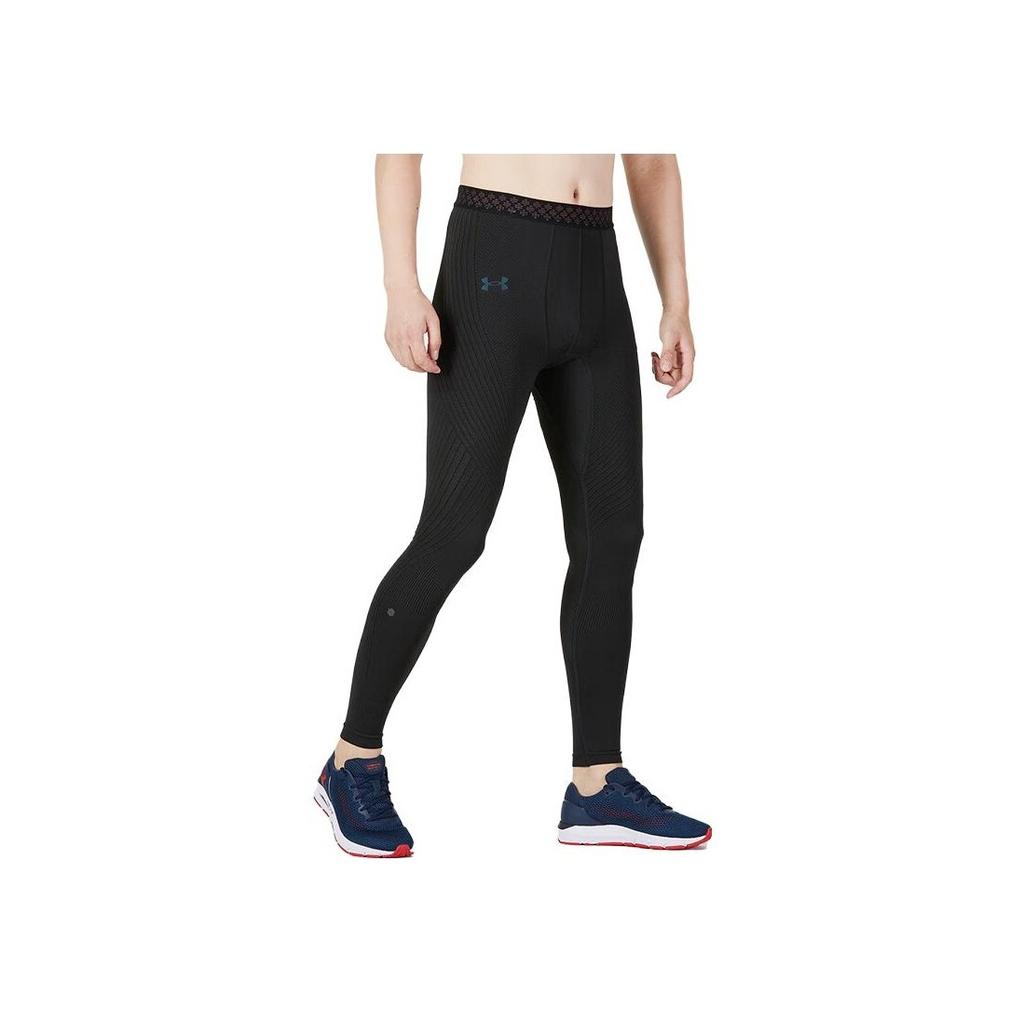 Under Armour Patterned Training Compression Fitness Pants Men bottoms Black 1361139-001