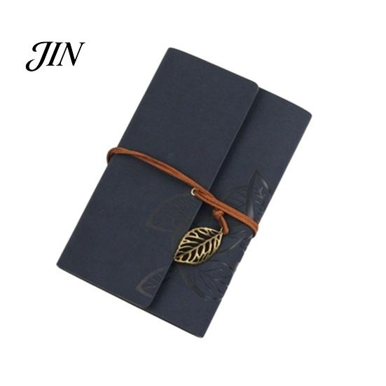 Refillable Journal Notebook Vintage Faux Leather Journal, A5 A6 A7 6 Ring Loose-Leaf Horizontal Line Paper with Retro Metal Leaf Pendant for Writing,