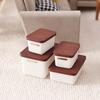 4Pcs Mini Storage Case With Cover 1/12 Dollhouse Miniature Food Storage Box Model Doll House Accessories Toy
