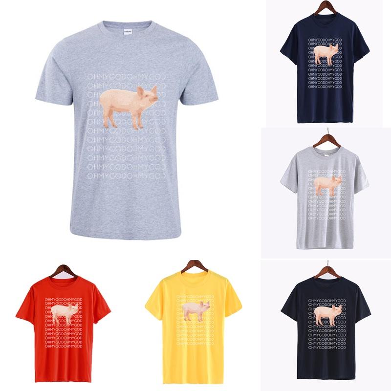 Herren T-Shirt in Premiumqualität mit lustigem Oh My God Schwein-Motiv und bequemen kurzen Ärmeln
