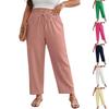 Pantaloni da Donna a Gamba Larga con Elastico in Vita e Coulisse, Vestibilità Larga, Leggeri, Casual, con Tasche per l'Uso Quotidiano