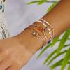 4PCS/Set Sweet And Simple Pearl Star Crystal Bracelet Set for Ladies with Pink Rope Stacking Jewelry Hand Accessory Gift