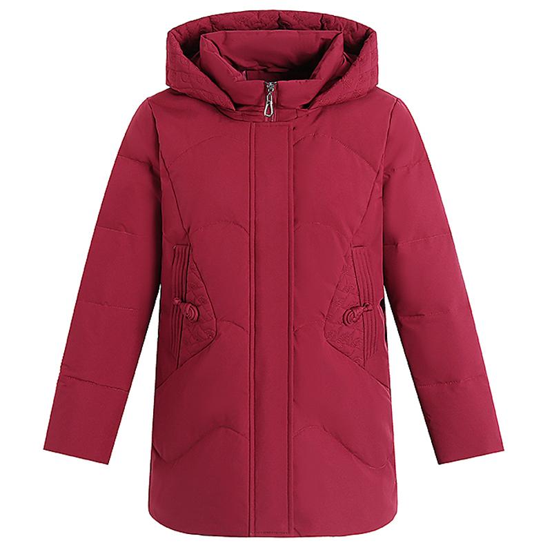 Middle Age Women Winter Down Coats Vintage Parkas Hooded Plus Size Elegant Thick Warm Down Jackets Woman Outerwears
