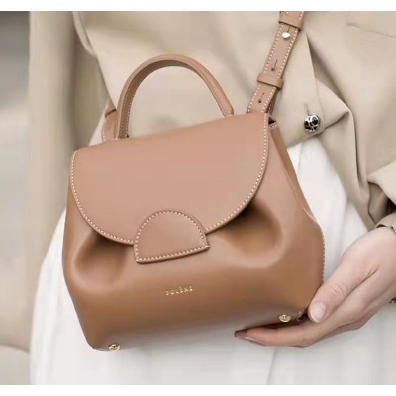 Light Luxury High-end Polene Classic Smiley Face Bag Cowhide Texture Niche Design Single Shoulder Crossbody Pig Bag Versatile