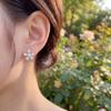 High-Quality Pearl Earrings: Copper Plated Gold, Japanese-Korean Fashion, Silver Needle, Luxury Versatile Flower Ear Studs
