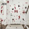 Indoor Outdoor Halloween Decorations Horror Stickers, with Spooky Handprints Footprints Printed, Removable Door Decor Self-adhesive Decals, for Party
