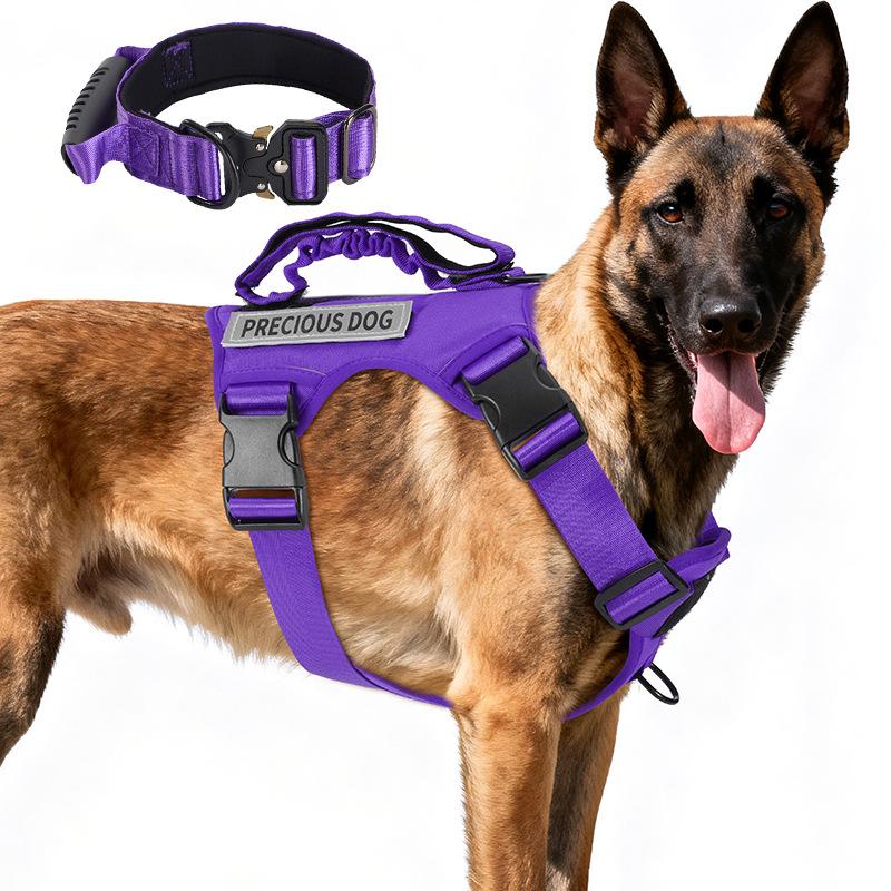 Dog Leash, Anti-breakaway, Anti-collision, Night Reflective Dog Walking Chest and Back Strap, Medium and Large-sized Dog Tactical Chest and Back