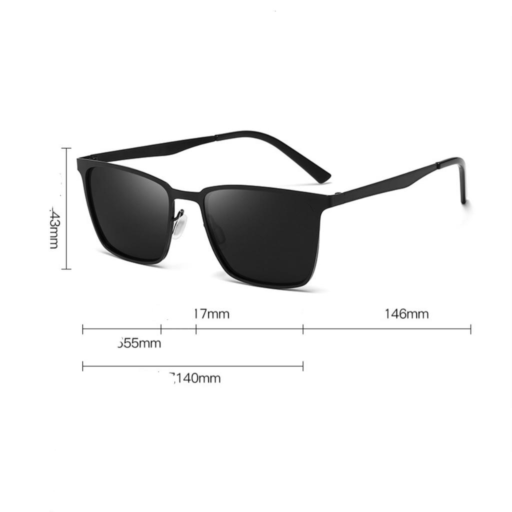 Men Women Polarized Discolouring Sunglasses Metal Square Frame Eyewear Retro Fishing Sun Glasses Outdoor Riding Driving Glasses