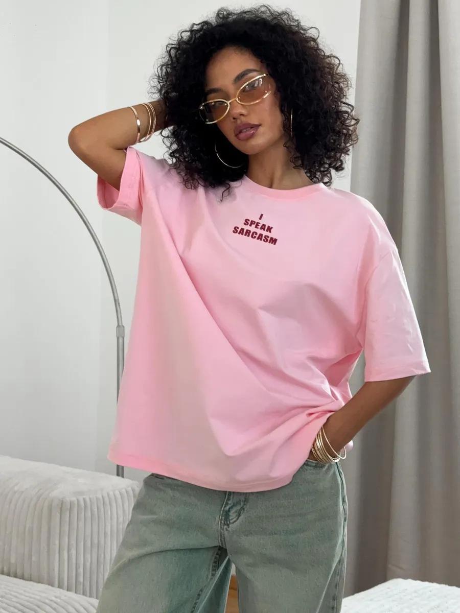 White oversized T-shirt with print S