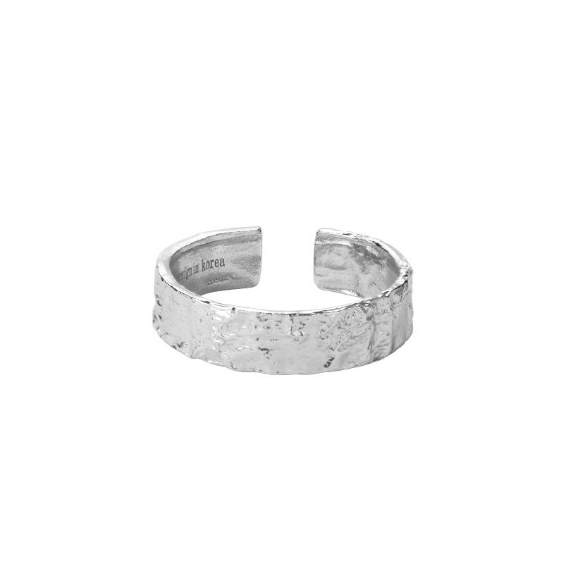 Irregular Tin Foil Texture Bump Ring Female Punk Hip Hop Trend Personality Adjustable Index Finger Ring